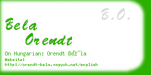 bela orendt business card